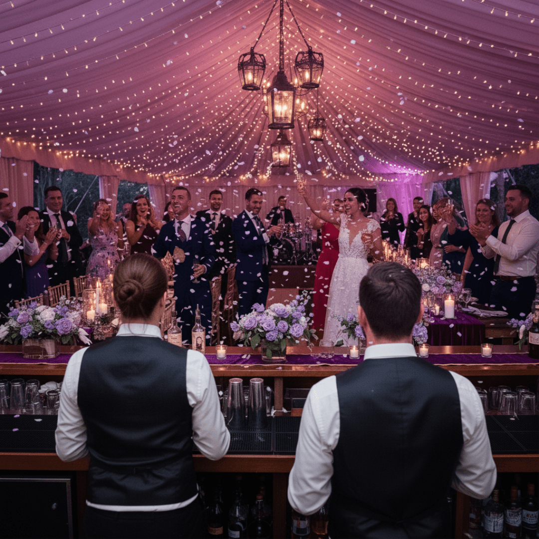 Beautiful wedding event with professional staff